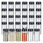 6 قطع/16 قطعة رشاشات ملح وفلفل بأغطية بلاستيكية، برطمانات توابل واحتوائها 150 جرام، تخزين للملح والسكر والتوابل والأعشاب والبودرات بشكل محكم وحفظ الرطوبة