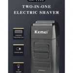 Kemei آلة الحلاقة الكهربائية كيمي Km-1102، ماكينة تشذيب لحية الرجال، آلة حلاقة كهربائية قابلة لإعادة الشحن عبر منفذ USB، للاستخدام في الحالات الرطبة والجافة، مع ماكينة تشذيب الشعر الوجه الجانبية