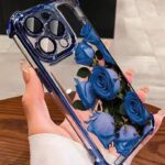 غطاء هاتف زهري 1 قطعة من الذهب الوردي المطلي بتصميم بسيط بوسادات هوائية في الأركان الأربعة، غطاء وقائي شفاف متين من مادة TPU مضاد للسقوط، متوافق مع هواتف iPhone/16 برو ماكس/16 برو/16/13 برو ماكس/12 برو ماكس 11، 15 برو ماكس، 14 برو ماكس/Galaxy، SAM/Honor/Note 13 برو/S23 أولترا/S24 أولترا/S25/A56