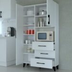 Çok Amaçlı Mutfak Mikrodalga Fırın Dolabı Beyaz