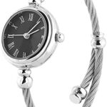 ساعات كوارتز فاخرة للنساء من كاستويف، ساعة بسوار فضي وسوار حلقي صغير الحجم للنساء