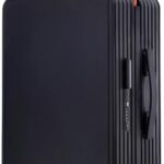 Carry On Luggage 20In Wide Handle PC Hardshell Suitcases with Spinner Wheels & TSA Lock Frameless Luggage Zipperless Luggage, Black