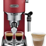 De'Longhi Dedica Pump Espresso Manual Coffee Machine | Cappuccino, Latte Macchiato With Milk Frother | Thermo Block Heating System For Accurate Temperature | Easy To Clean | EC685.R (Red)