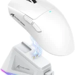MAGIC-REFINER Attack Shark X11 59g Superlight Wireless Gaming Mouse with Magnetic RGB Charging Dock，BT/2.4G Wireless/Wired Mouse, 22000 DPI，5 Programmable Buttons for PC/Laptop/Mac（White）