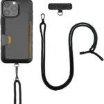 Smartish iPhone 15 Pro Max Wallet Case with Crossbody Lanyard Strap - Wallet Slayer Vol. 1 - [Slim + Protective] Credit Card Holder with Universal Detachable Shoulder Neck Strap - Black Tie Affair