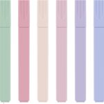 مجموعة اقلام تحديد من تي كيه تي تي بي دي، مجموعة اقلام تحديد جمالية بالوان باستيل لطيفة للمدرسة والمكتب والمنزل من 6 قطع