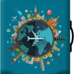 T Tersely Travel Luggage Cover Spandex Suitcase Protector Washable Baggage Covers (for 18-30 inch luggage) Premium Elasticated Luggage Protector -Go Travel (H302, L（26-28 inches）)