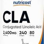 Nutricost CLA (Conjugated Linoleic Acid) 2,400mg, 240 Softgels - Gluten Free, Non-GMO, 800mg Per Softgel