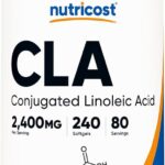 Nutricost CLA (Conjugated Linoleic Acid) 2,400mg, 240 Softgels - Gluten Free, Non-GMO, 800mg Per Softgel