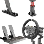 MOZA R3 Wheelbase, ES Steering Wheel for Xbox, Throttle & Brake & Clutch Pedals, Performance Kit, and Desk Clamp