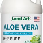 Land Art Pure Aloe Vera Drinkable Gel Unflavored - Cold-Processed Inner Filet - from Organic Fresh Leaves from Texas - for Heartburn Relief - Acid Reflux - 64 fl oz