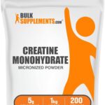 BulkSupplements.com Creatine Monohydrate Powder - Creatine Supplement, Micronized Creatine 1kg, Creatine Powder - Unflavored & Gluten Free, 5g (5000mg) per Servings, 1kg (2.2 lbs) (Pack of 1)