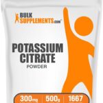 BulkSupplements.com Potassium Citrate Powder - Potassium Citrate Supplement, Potassium Powder, Potassium 99mg - Gluten Free, 300mg per Serving, 500g (1.1 lbs) (Pack of 1)