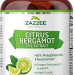 Zazzee Extra Strength Citrus Bergamot 25:1 Extract, 1200 mg per, 40% Polyphenolic Flavanones, 150 Vegan Capsules, Concentrated and Standardized 25X Potency, Non-GMO and All-Natural, Made in The USA