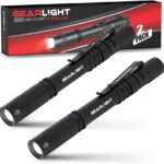 GearLight S100 LED Pocket Pen Light- 2 Small, Compact Flashlights with Clip for Tight Spaces, Police Inspection, Nurses & Medical Use