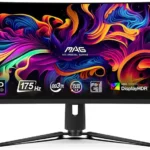 MSI MAG 321CUP QD-OLED 32-inch 3840 x 2160 (UHD) Computer Monitor, 165Hz, Adaptive-Synch, HDMI, DP Port, VESA Mountable, Tilt, Speaker, 0.03ms, Black