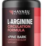L-Arginine 1800mg and Pine Bark Extract 100mg - Nitric Oxide Supplement for Men - 90 Count - Endurance, Performance and Recovery Support for Active Males - 1 Month Supply - Vegan, Non-GMO Capsules