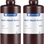 ANYCUBIC 3D Printer Resin, Water Washable Resin with Low Viscosity and Fast Printing, Super Easy to Clean, High Precision Without Cracks for LCD DLP 3D Printing (Grey + Grey, 2kg)