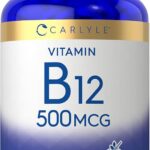 Carlyle Vitamin B-12 500mcg | 300 Tablets | Vegetarian, Non-GMO, Gluten Free Supplement