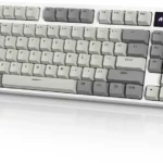 ATTACK SHARK RK86 RGB 75% Wireless Gasket Mechanical Keyboard,Triple Mode Bluetooth5.0/2.4G/USB-C 82 Keys Hot Swappable Gaming Keyboard 4000 mAH Battery w/Knob & 1.2'' HD OLED Display,Linear Switches