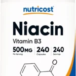 Nutricost Niacin (Vitamin B3) 500mg, 240 Capsules - with Flushing, Non-GMO, Gluten Free