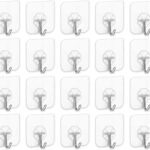 خطافات حائط لاصقة شديدة التحمل من سكاي تاتش، 20 عبوة بوزن 8 كغم كحد اقصى، خطاف ذاتي اللصق