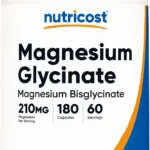 Nutricost Magnesium Glycinate Capsules (180 Capsules, 210 mg Per Serving) - Magnesium Glycinate Supplement for Gentle Absorption
