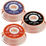 3 Pcs Premium Desoldering Wick Set, 10FT No Clean Low Residue Solder Wick Braid (0.08, 0.1, 0.12IN) – Effortlessly Remove Solder and Disassemble Electronics