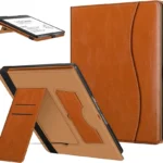 Fintie Stand Case for Kindle Scribe - Premium PU Leather Foldable Stand Cover Auto Sleep/Wake with Card Slot and Pen Holder for 10.2 Inch Kindle Scribe (2024/2022 Release), Brown
