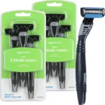 Amazon Basics 3-Blade Disposable Razors for Men, 6 Count, 2 Packs of 3 (Previously Solimo)