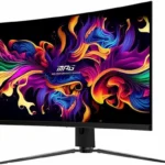 MSI MPG 321CURX QD-OLED 32-inch 3840 x 2160 (UHD) Computer Monitor, 240Hz, Adaptive-Synch, HDMI, DP Port, VESA Mountable, Tilt, Speaker, 0.03ms, Black