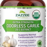 Zazzee USDA Organic Odorless Garlic 20:1 Extract, 5000 mg Strength, 100 Vegan Capsules, 3+ Month Supply, Standardized, Concentrated 20X Extract, 100% Vegetarian, All-Natural, Non-GMO, Made in The USA