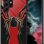 Compatible with Samsung Galaxy S23 Ultra Case,Modern Black Red Four Corner Case for Samsung Galaxy S23 Ultra,Anti-Slip Drop Protection