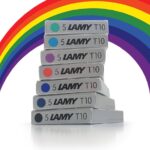 Lamy T10 Assorted Colour Pack Fountain Pen Ink Cartridges Refills Spare Replacement For All Lamy Fountian Pens (1 Pack Of Each Colour - 7 Packs - 35 Cartridges - Black, Red, Washable Blue, Green, Purp