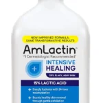 AmLactin Intensive Healing Body Lotion for Dry Skin, 14.1 oz Pump Bottle, 2-in-1 Exfoliator & Moisturizer with Ceramides & 15% Lactic Acid for Relief from Dry Skin (Packaging May Vary)