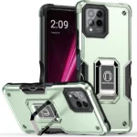 Cellular Phone Case for T-Mobile Revvl 6 Pro 5G, Green, Built-in Kickstand, Magnetic Car Mount, Shockproof, Camera Protective Case