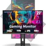 Gaming Monitor 27 inch QHD (2560x1440p) 240Hz Computer Monitor, 1ms HDR10 IPS DisplayPort HDMI 2K Vertical Monitor, Wall Mountable Built-in Speakers