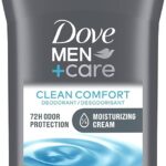Dove Men+Care Deodorant Stick for Men Clean Comfort Aluminum Free 72-Hour Odor Protection Mens Deodorant with 1/4 Moisturizing Cream 3 oz