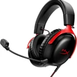 HyperX Cloud III – Wired Gaming Headset, PC, PS5, Xbox Series X|S, Angled 53mm Drivers, DTS Spatial Audio, Memory Foam, Durable Frame, Ultra-Clear 10mm Mic, USB-C, USB-A, 3.5mm – Black/Red