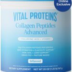 Vital Proteins Collagen Peptides Powder Advanced with Hyaluronic Acid & Vitamin C - 20 oz Collagen, Unflavored, 28 Servings