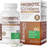 Bronson Probiotic 50 Billion CFU + Prebiotic with Apple Polyphenols & Pineapple Fruit Extract for Women & Men Non-GMO, 60 Vegetarian Capsules