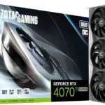 زوتاك بطاقة رسومات للالعاب جيفورس RTX 4070 Ti سوبر سوليد OC DLSS 3 16GB GDDR6X 256 بت 21Gbps PCIE 4.0، تبريد متطور ايس ستورم 2.0، ZT-D40730RC-10P