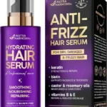 Hydrating Hair Serum for Frizzy and Damaged Hair - Keratin Hair Treatment for Dry Damaged Hair w/ Biotin, Castor Oil, Rosemary Oil, Hair Heat Protectant & Anti Frizz Hair Serum For Frizzy Hair, 5 Oz
