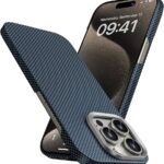 BENKS for iPhone 15 Pro Max Case Compatible with Magsafe, [ArmorTint ArmorAir] Built with Dupont Kevlar 1000D Aramid Fiber, Ultra Slim & Lightweight iPhone 15 Pro Max Minimalist Case, Starlight Blue