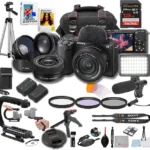 Sony ZV-E10 II + 16-50mm Lens, LED Light, Microphone, 128GB Extreme Speed, U-Grip, Filters, Tripod, Case, Software, & More – Pro Video Bundle (35pc)