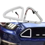 For Ford Mustang 2015 2016 2017 Front Grille Hood Bumper White Led DRL Daytime Running Lights 15-17 CE