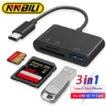 NNBILI 3in1 Type-C مايكرو محول TF CF SD قارئ بطاقات الذاكرة USB-C لماك بوك هواوي سامسونج شاومي OTG الكاتب المدمجة فلاش