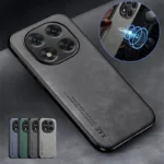 Soft TPU Frame Coque For Xiaomi Redmi Note 14 Pro Plus Note14Pro 5G Case Leather Car Magnetic Back Cover for Redmy Note14 Funda