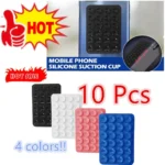 حصيرة جدارية متعددة الوظائف لكأس الشفط ، مربع من الجلد السيليكوني ، حافظة أحادية الجانب ، حامل مانع للانزلاق ، مثبت على الهاتف ، 10 من من من من الخارج