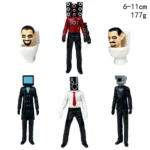 6PCS/Set A Set Creative Statue Skibidi Toilet VS Titan TV Camera Speaker Man Funny Video Figure Model Toys Gift